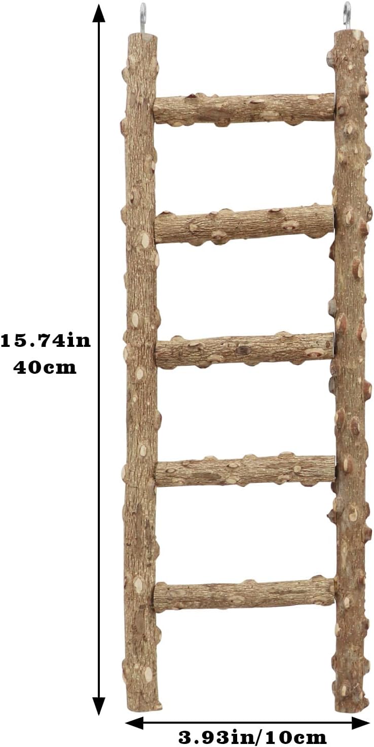 Bird Ladder Toy, Natural Pepper Wood Parrot Ladder, Bird Climbing Toys, Bird Chewing Toys, Bird Cage Accessories, Suitable for Birds Parrots Parakeets Cockatiels