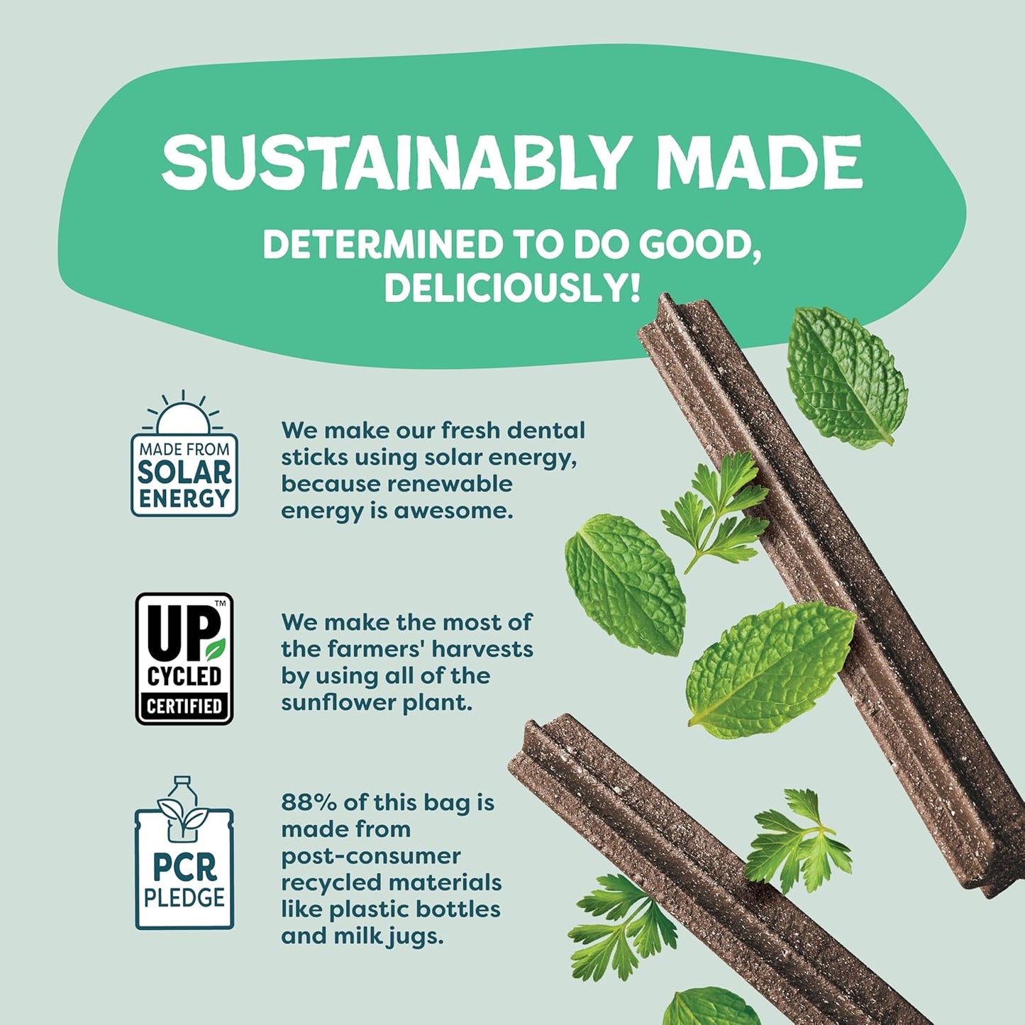 Shameless Pets Dental Chews for Dogs, Mighty Mint Dental Sticks, Healthy Treats for Teeth Cleaning & Fresh Breath - Free from Grain, Corn, & Soy for Small Dogs, 32 Sticks