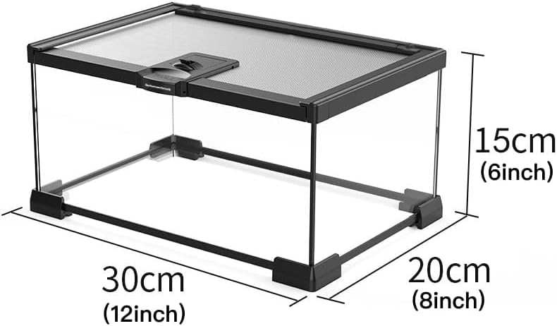 Mini Reptile Glass Terrarium Tank, cage for Tarantula Sling Geckos, Frog, Lizards, Chameleons,Turtles Snake Snail Insect Hermit Crab Isopods Reptiles Enclosure (12x8x6inch)