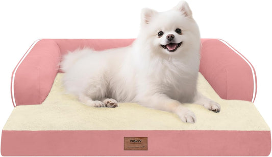 Small Dog Bed Orthopedic Washable Cat Bed Memory Foam Couch Sofa Comfy Pet Beds with Waterproof Removable Cover & Non-Slip Bottom
