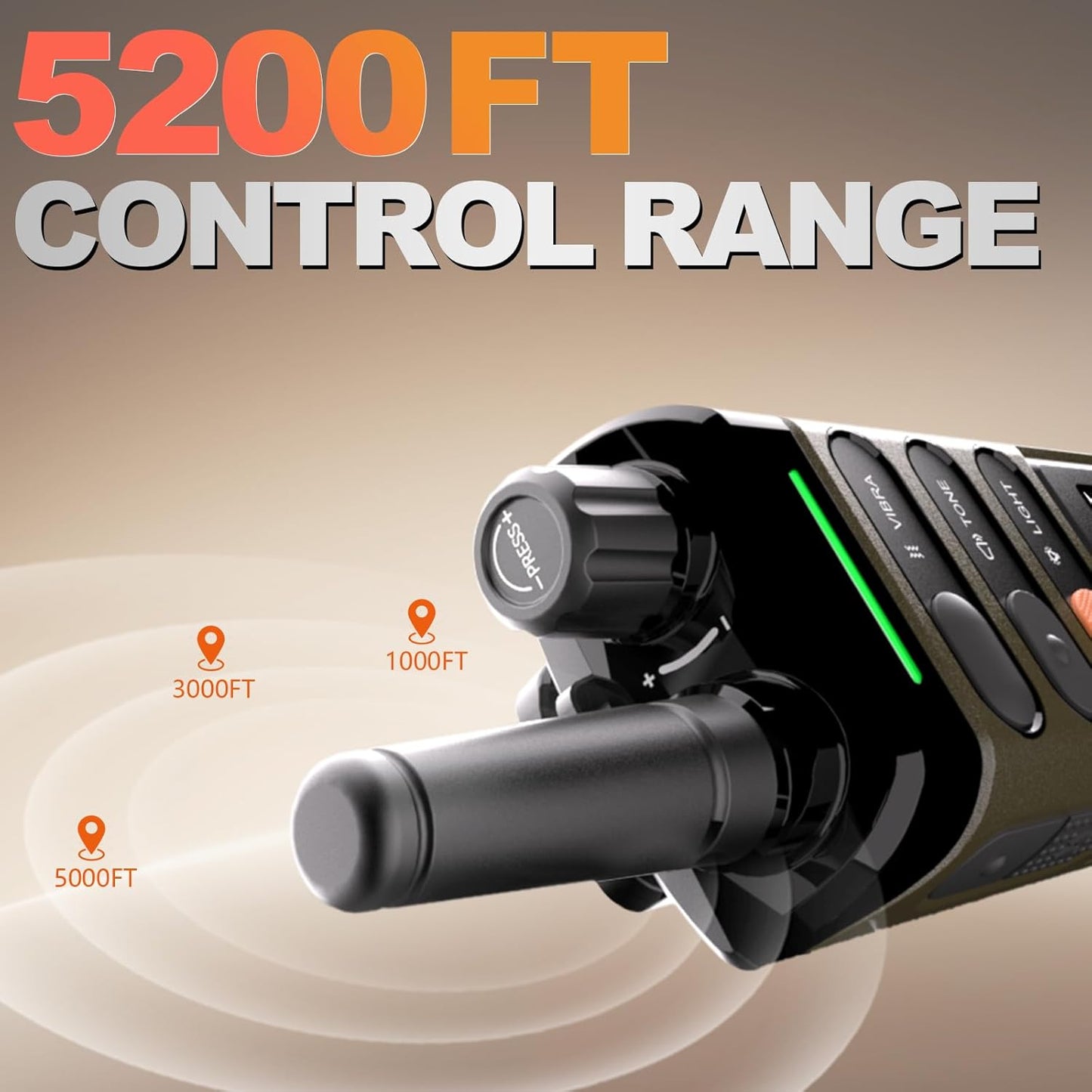 Dog Shock Collar 2 Dogs (15-120lb), 5200FT Range, IPX7 Waterproof, 4 Training Modes, Orange/Black