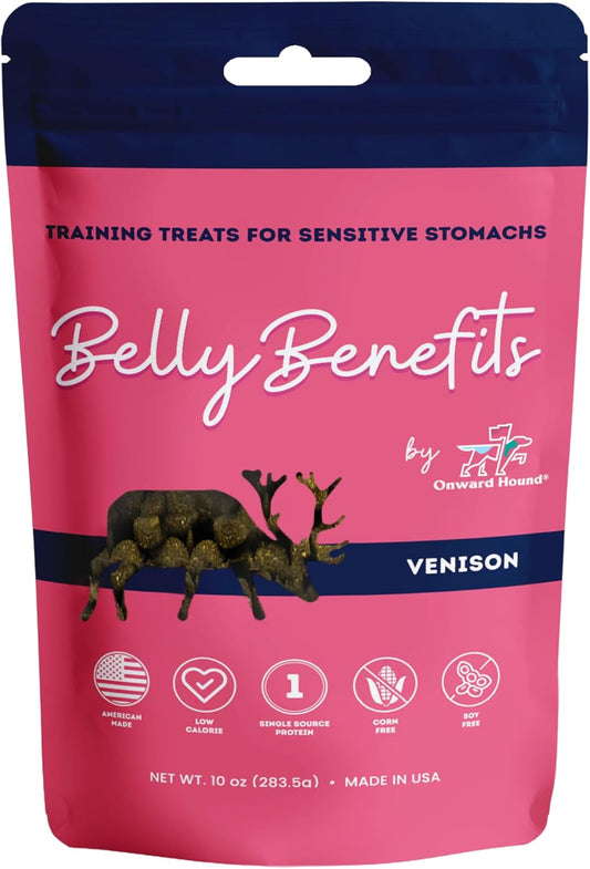 Onward Hound Training Treats for Dogs - Soft Venison - Low Calorie Dog Training Treats for Sensitive Stomachs with Single Source Premium Protein, Corn Free, & Soy Free Formula - 10 oz