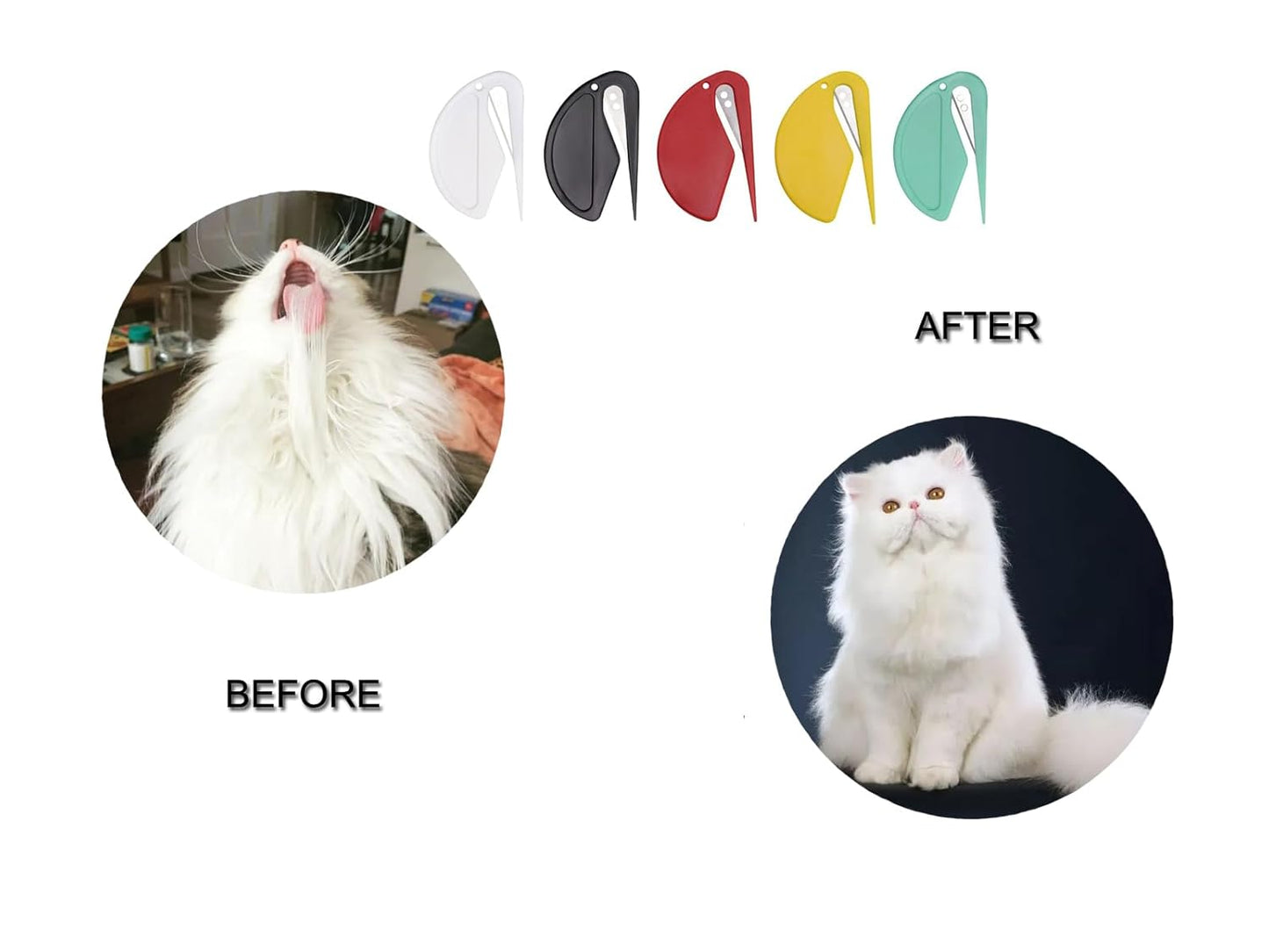 Pet Knotting Comb, Dematting Tool for Cats and Dogs, Pet Hair Removal Tool, Effectively Remove Knots and Tangles with Our Matt-Splitting Tool, Knot Opener for Cat Dog Grooming 5 Pcs