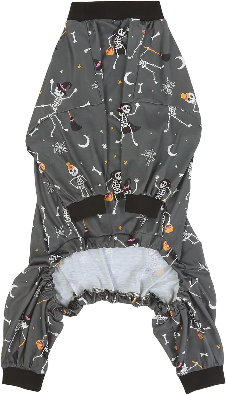 HDE Dog Pajamas One Piece Jumpsuit Lightweight Dog PJs Shirt for M-3XL Dogs Skeleton Bones - 3XL