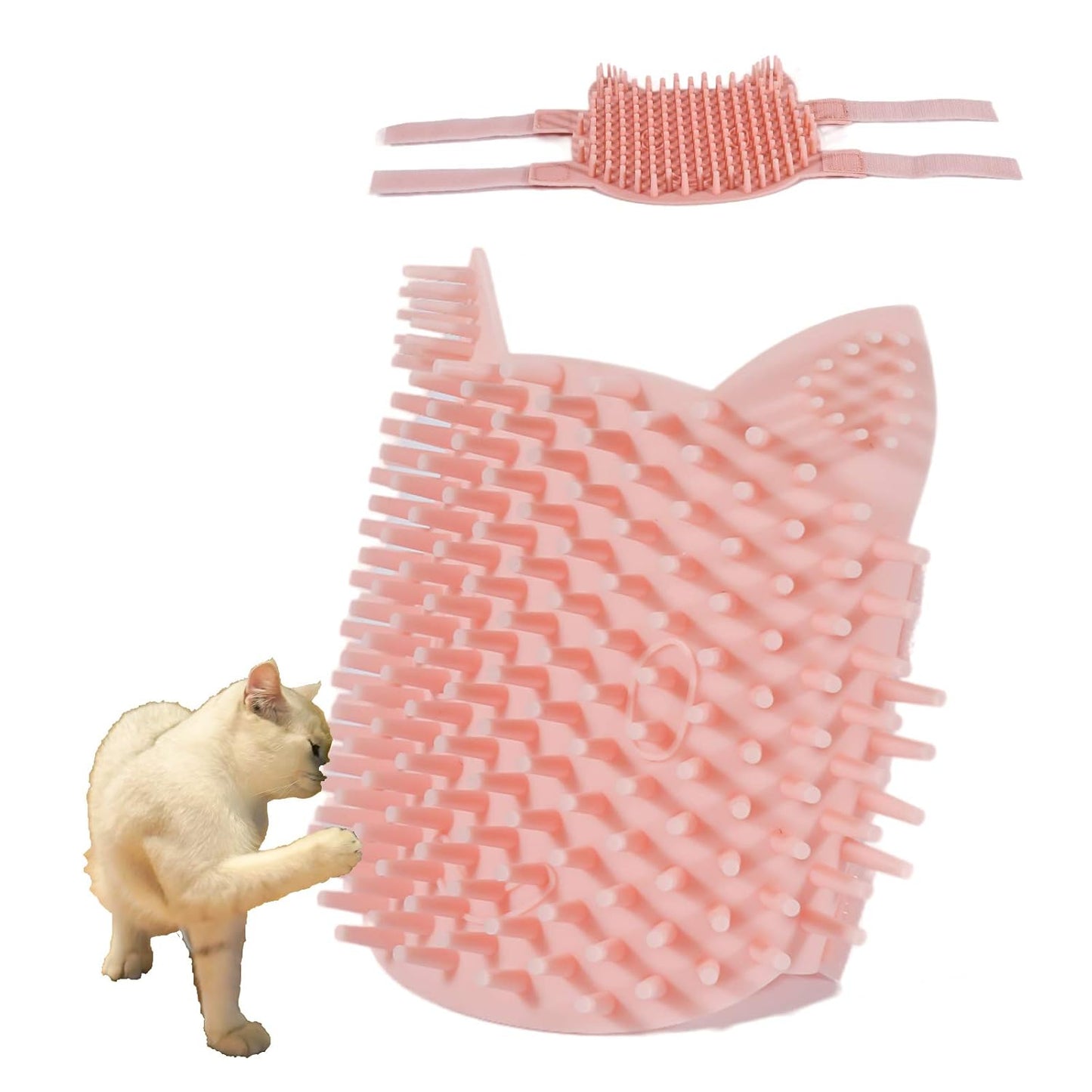 ABCOOL Cat Pet Self Grooming Comb Brush - Multi Functional Catnip Flavor Corner Massage Glove Tool for Kitten Puppy Relaxing, Extra Soft Silicone Pins Handy Hair Shedding Trimming