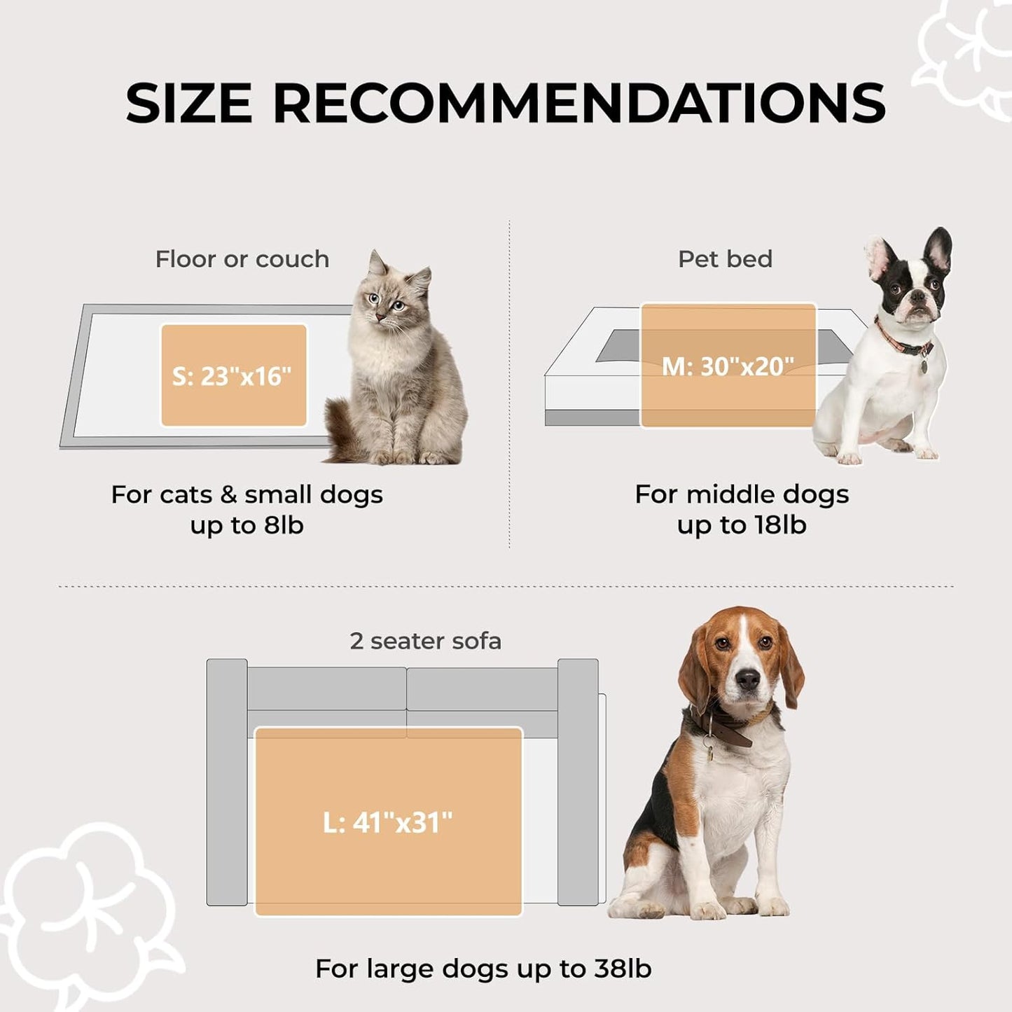 Luciphia 1 Pack 3 Calming Dog Blanket Fluffy Premium Fleece Pet Blankets Soft Sherpa Throw for Dogs Puppy Cat Beige/Pink/HazeBlue Small (23" x16")