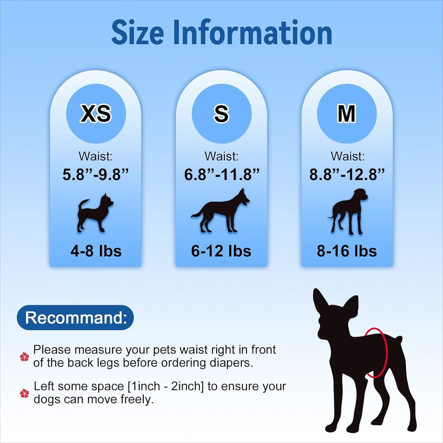 Pet Soft Dog Diapers Female, Disposable Dog Diapers, Cat Diaper for Female Cats, Puppy Diaper 16pcs Medium