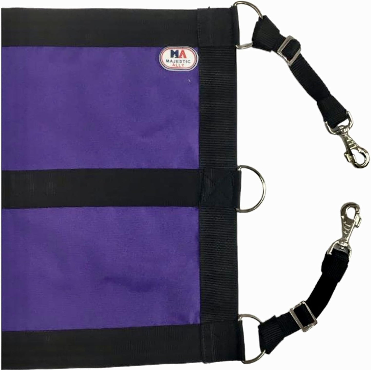 Majestic Ally 1200D 29"x19" Horse Stall Guard with Replaceable and Adjustable Length Straps and Replaceable Hardware (Purple Black)