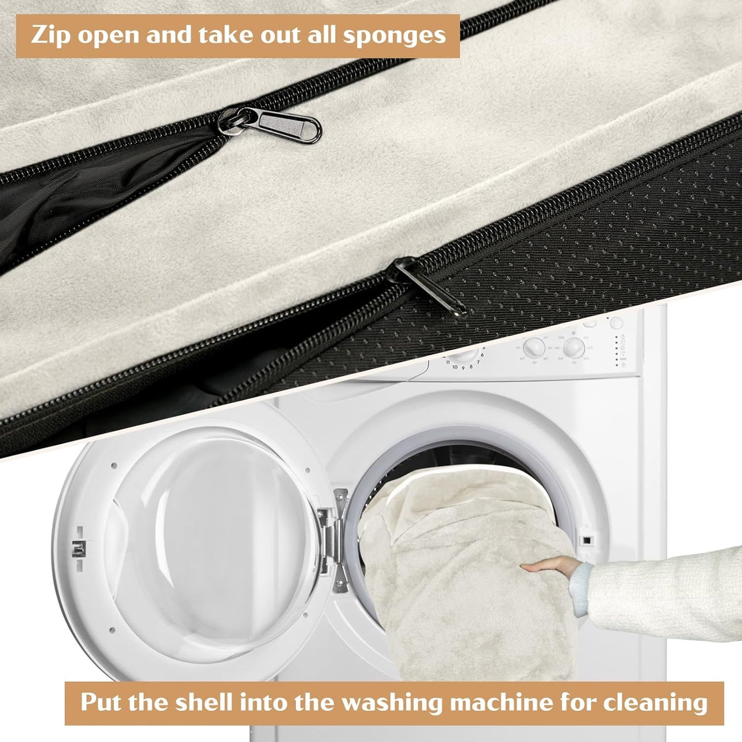 Comfort Expression Small Dog Beds Waterproof Orthopedic Foam Dog Sofa Beds for Medium Dogs Comfy Pet Bed with Washable Removable Cover & Non-Slip Bottom(Small,Beige)