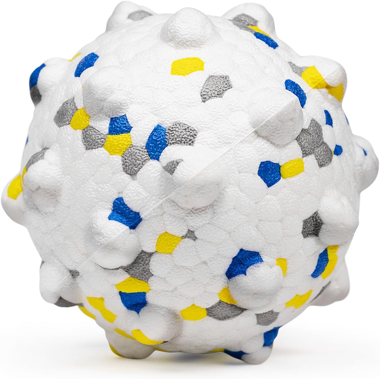 3.7'' Dog Balls for Dogs Aggressive Chewers Indestructible Tennis Durable Bouncy Interactive Dog Toy Balls for Fetch Game Floating Balls (White Large)