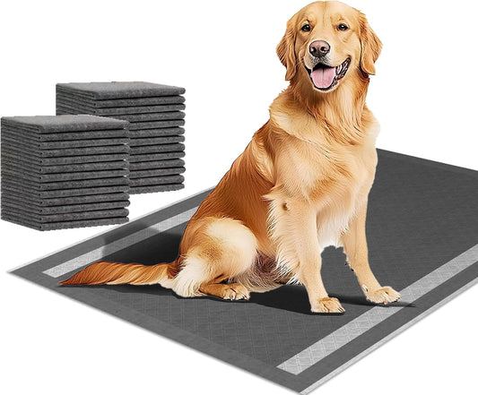 Dog Pee Pads 50 Count, 28'' x 34'' Charcoal Odor-Control Puppy Pads with Leak-Proof Quick-Dry Design, Pet Training Pads for Potty Training Strong Absorbency