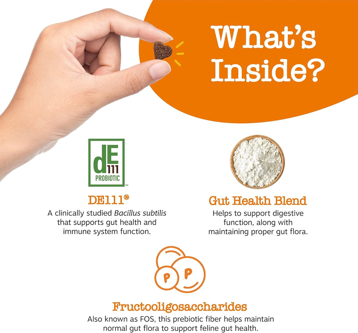 Zesty Paws Probiotic Bites for Cats - Gut Flora & Immune System Support - Cat Supplement with DE111 Bacillus subtilis - Pet Soft Chews with Probiotics & Prebiotics for Digestive Health - 60 Count