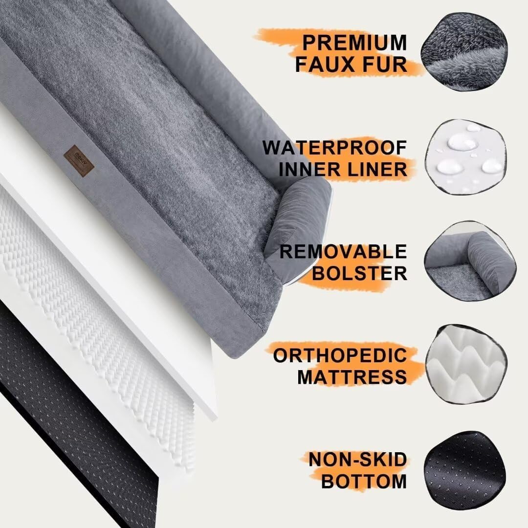 Small Dog Bed Orthopedic Washable Cat Bed Memory Foam Couch Sofa Comfy Pet Beds with Waterproof Removable Cover & Non-Slip Bottom