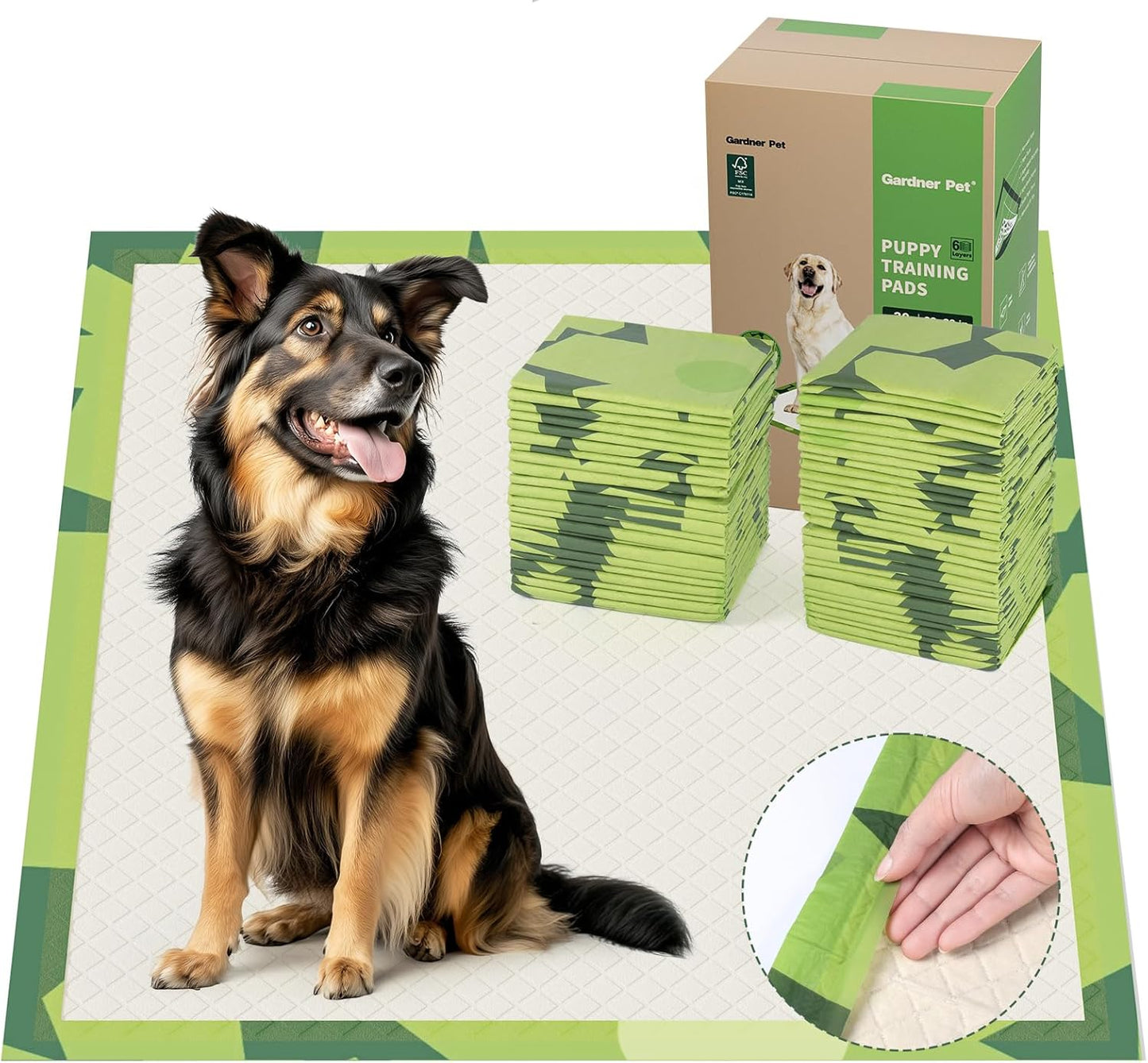 Gardner Pet Disposable Puppy Pads XL, 28" x 30" Dog Pee Pads for Dogs, Super Absorbent & Leak-Proof Full Edge-Wrapping Extra Thick Dog Potty Training Pads (30 Count)