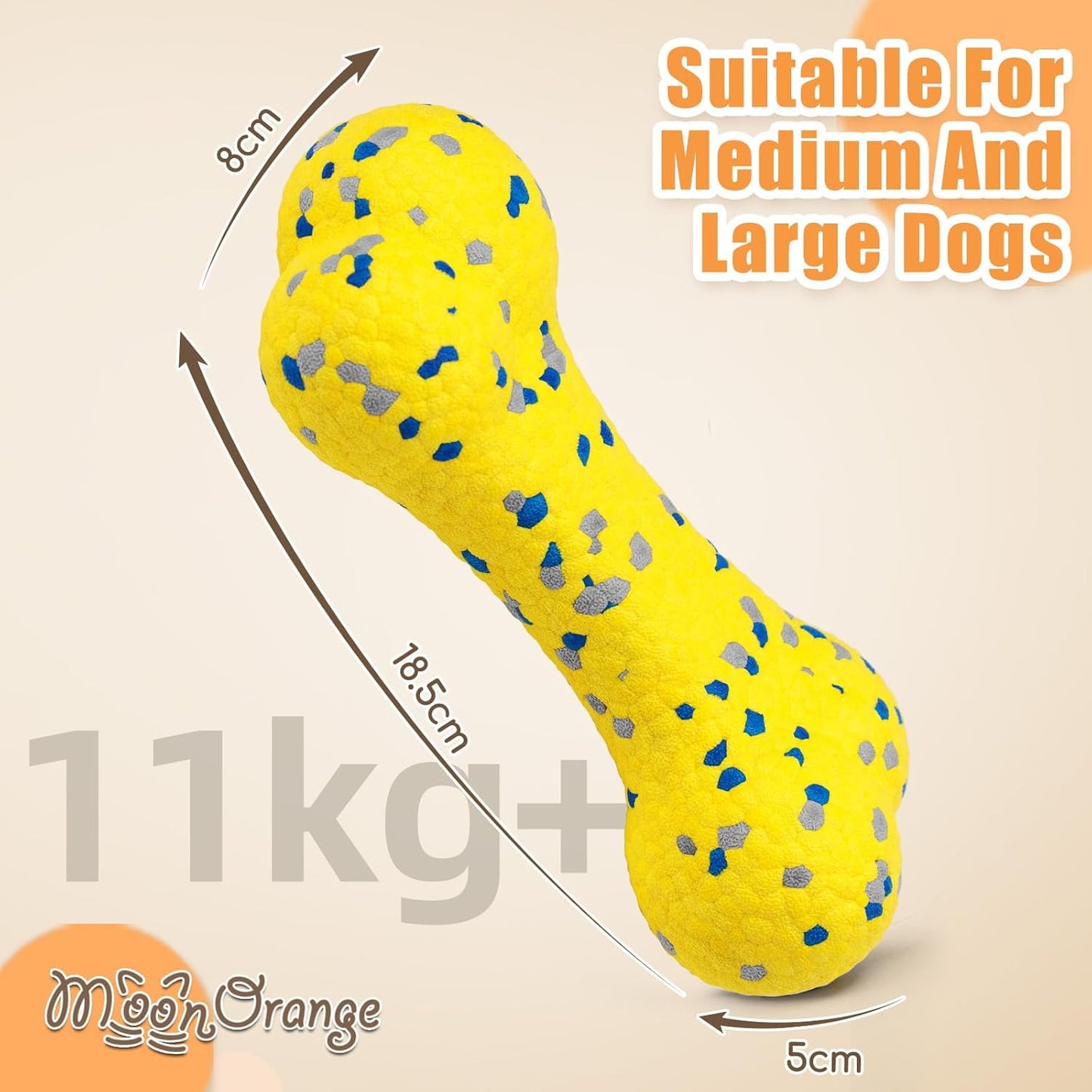 2Pcs Upgrade Bone Dog Balls+Rugby Dogs Toys for Aggressive Chewers, Indestructible Tennis Balls for Dogs (Yellow)