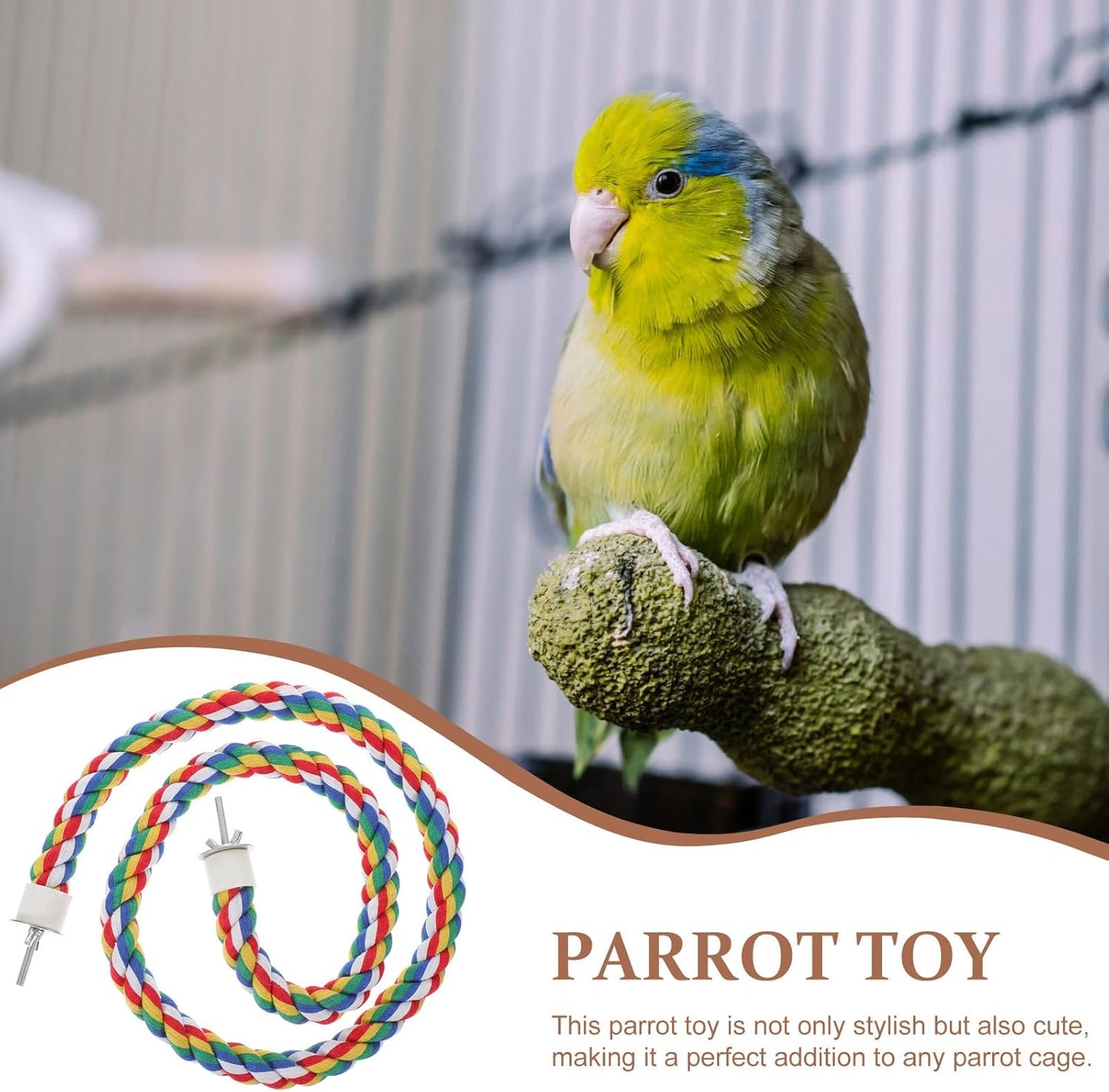 iplusmile Bird Rope Perches, Cages Birds Rope Cage Accessories for Parrots, Cockatiels, Parakeets, Budgie, 41.3inch