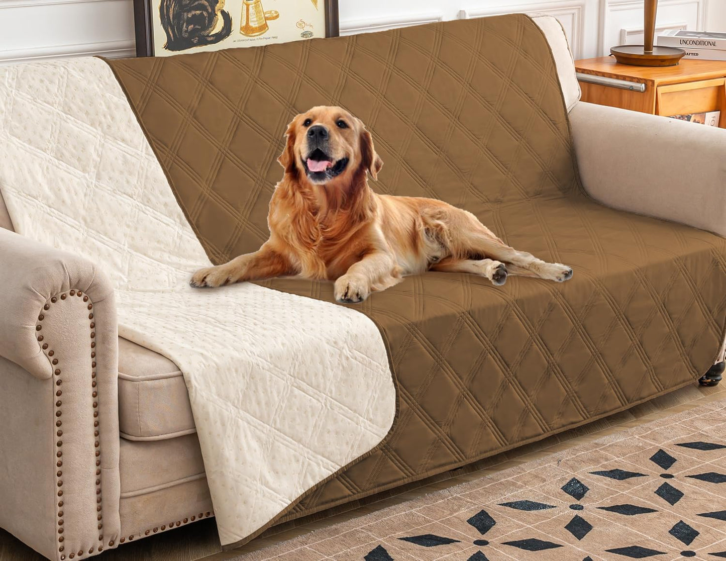 Ameritex Waterproof Dog Bed Cover Pet Blanket with Anti-Slip Back for Furniture Bed Couch Sofa