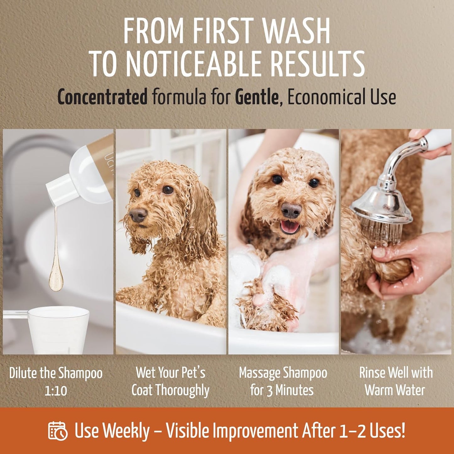 Tauro Pro Line Dog Shampoo Itchy Skin Relief - Soothes Dry, Sensitive Skin & Hot Spots, Natural Itch Relief Dog Wash, Gentle Pet Shampoo for Smelly Dogs, Cat & Puppy (Derma Care 13.5 Fl Oz)