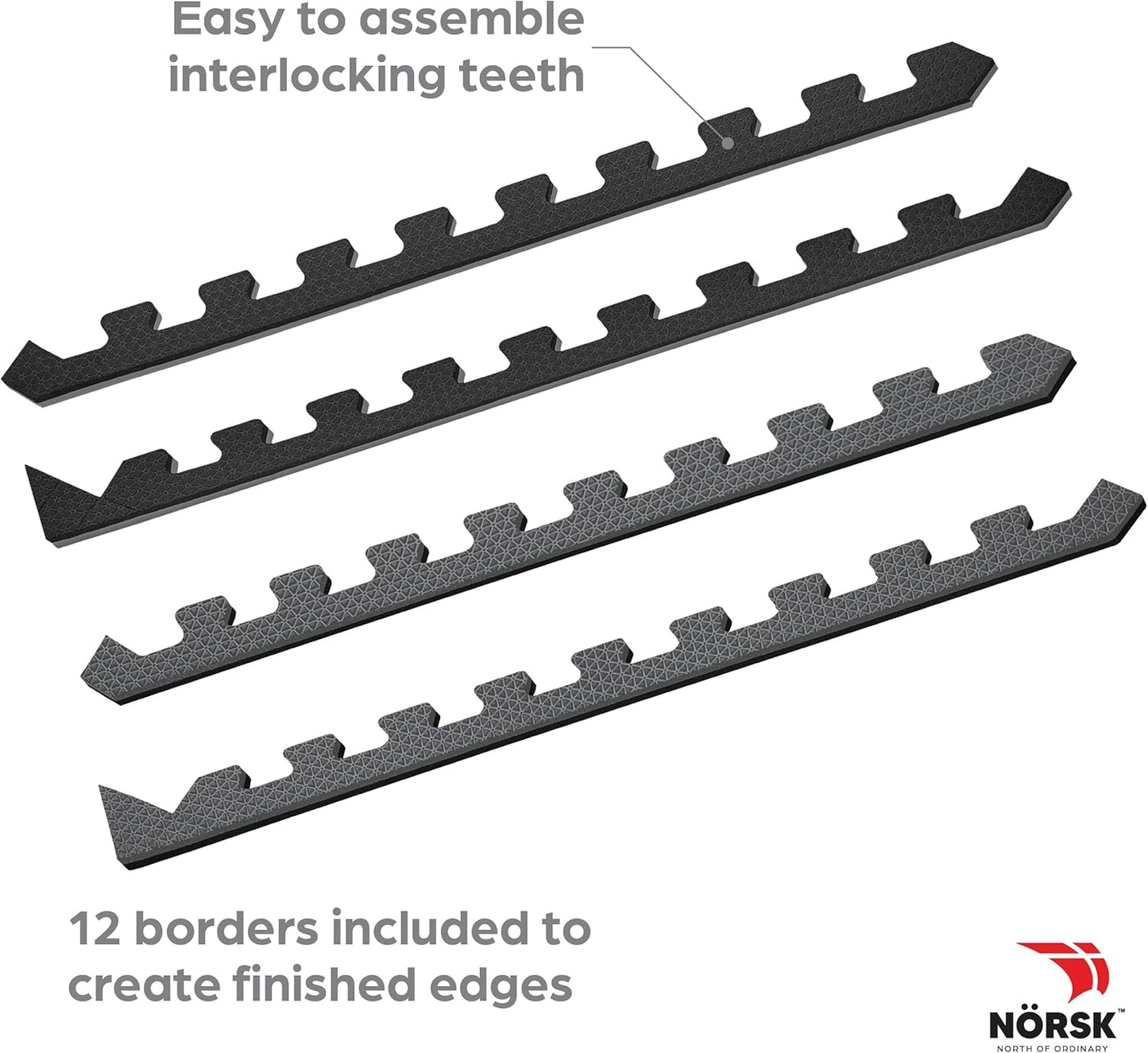 Norsk Dual-Sided Reversible 1/2" Foam Exercise Mats for Home Gym - Interlocking EVA Foam Tiles