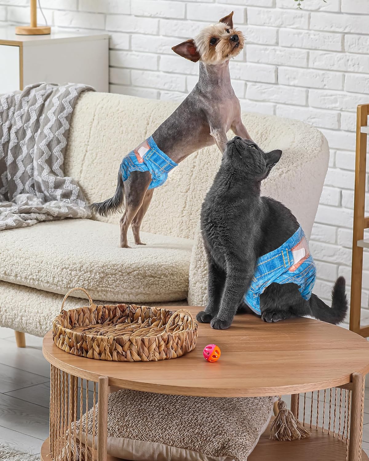 Pet Soft Dog Diapers Female, Disposable Dog Diapers, Cat Diaper for Female Cats, Puppy Diaper 48pcs Small