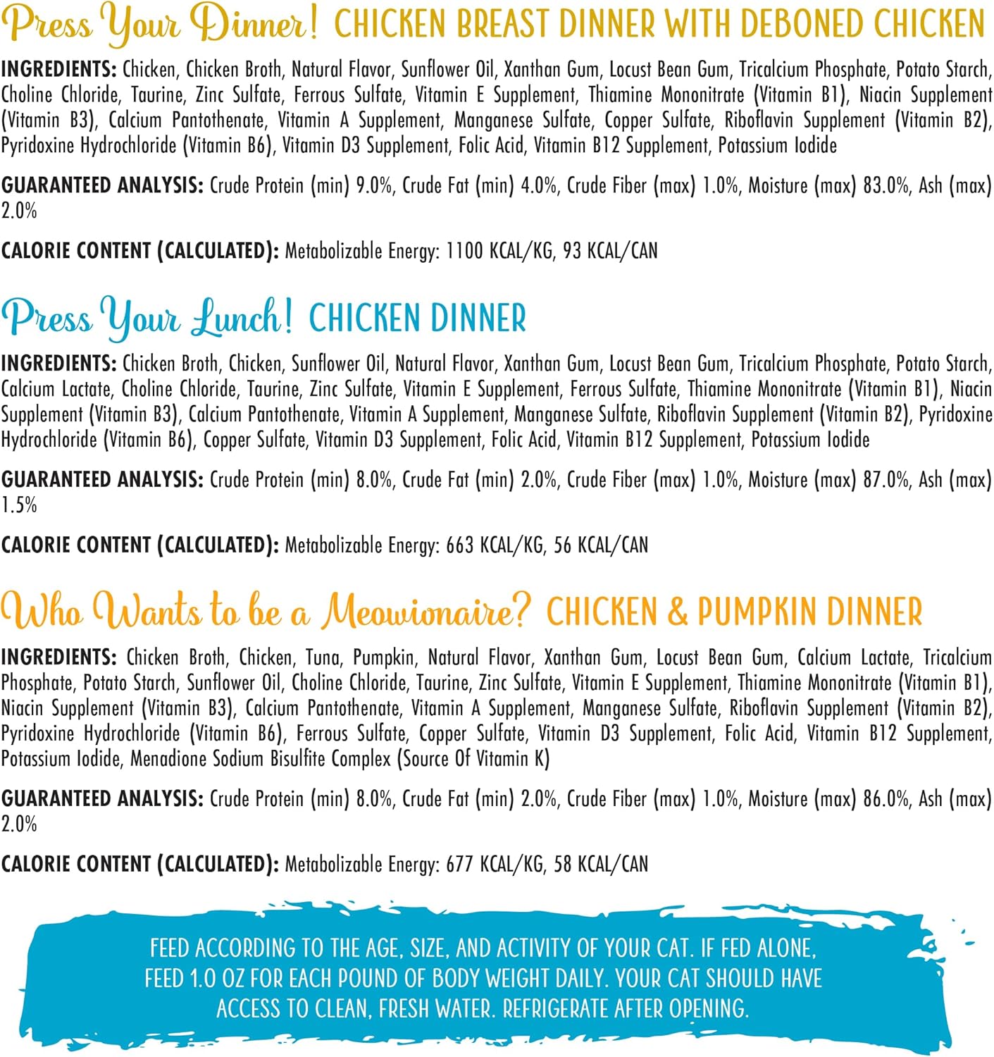 Weruva Wet Cat Food, The Chicken Lounge Paté Variety Pack, 3oz Can, Pack of 12