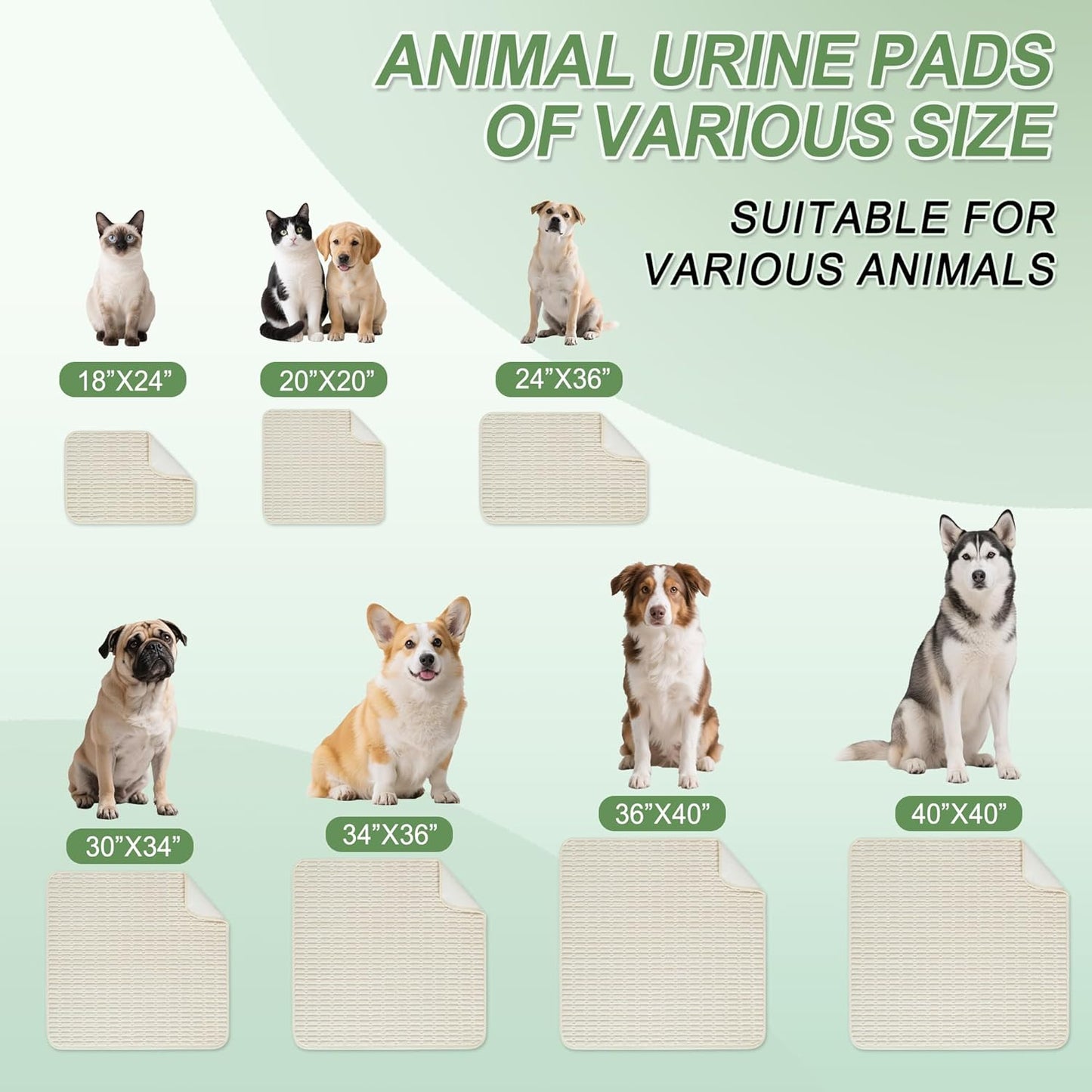 Washable Pee Pads for Dogs, 2 Pack Reusable Puppy Pads Dog Pads, Non-Slip Dog Pee Pads, Leakproof Pet Pee Pads Wee Wee Pads for Dogs. (Cream White, 20"x20"(Pack of 2))