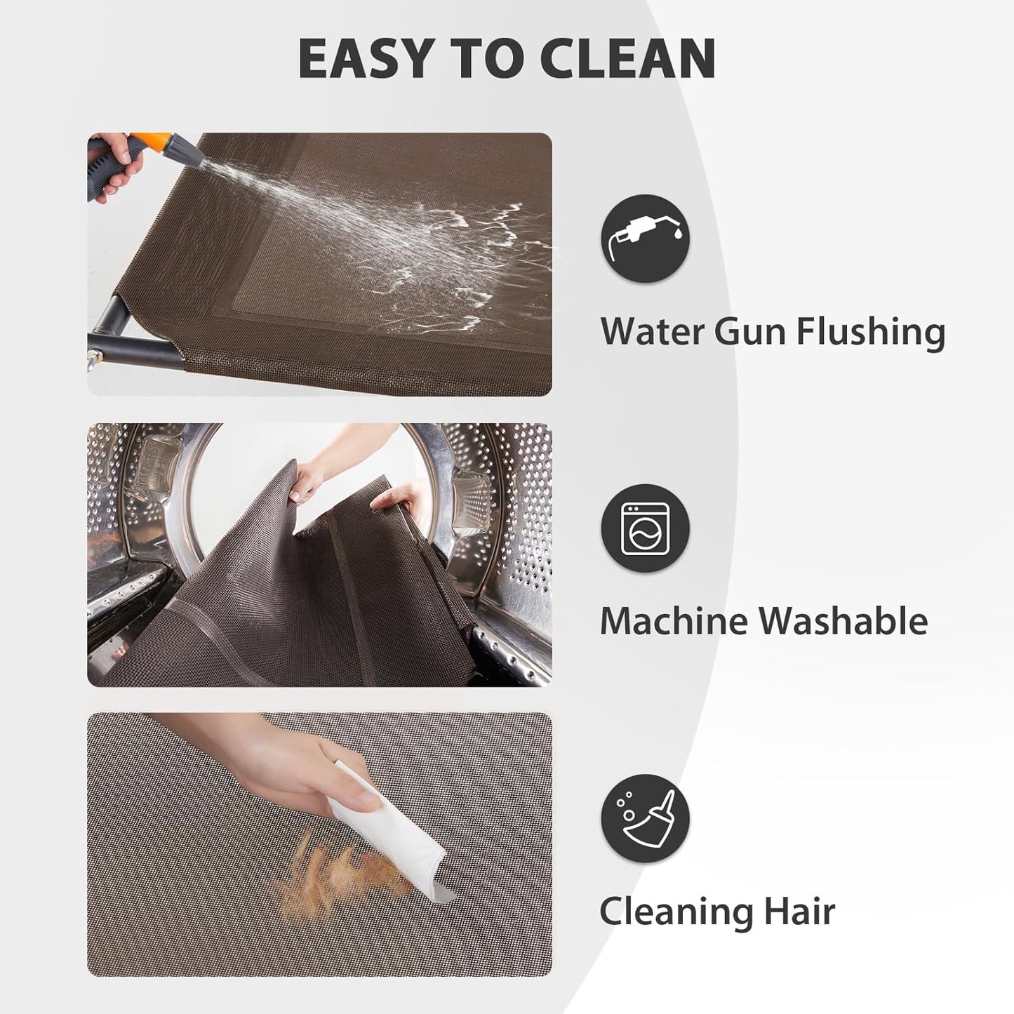 RRPETHOME Large Elevated Cooling Dog Bed, Raised Dog Cot Beds for Large Dogs, Elevated Outdoor Pet Cot, Chew Proof Portable Cooling Pet Cot with Skid-Resistant Feet and Breathable Mesh