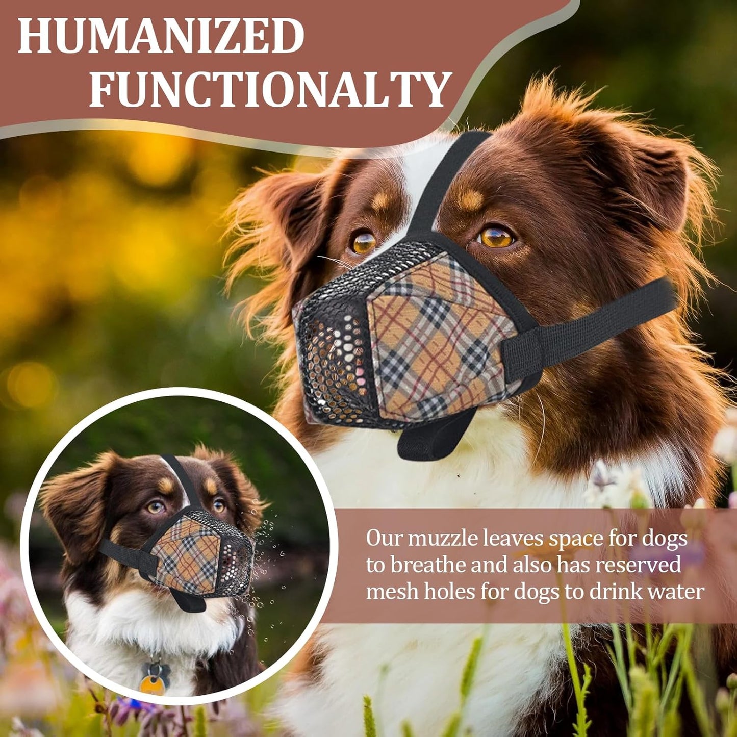 Dog Muzzle for Small Large Dogs - Soft Nylon Basket Muzzle with Adjustable Strap, Breathable Mesh Design Prevents Biting Chewing Licking Eating - Ideal for Training, Grooming & Vet Visits (Yellow, XL)