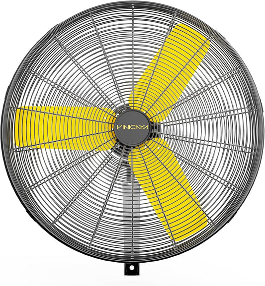 30 Inch Industrial Wall Mount Fan Oscillating, 8900 CFM Commercial Metal Wall Fans with Poweful Motor, 3 Speed, Heavy Duty Construction Indoor for Warehouse, Workshops, and Garage, UL Listed