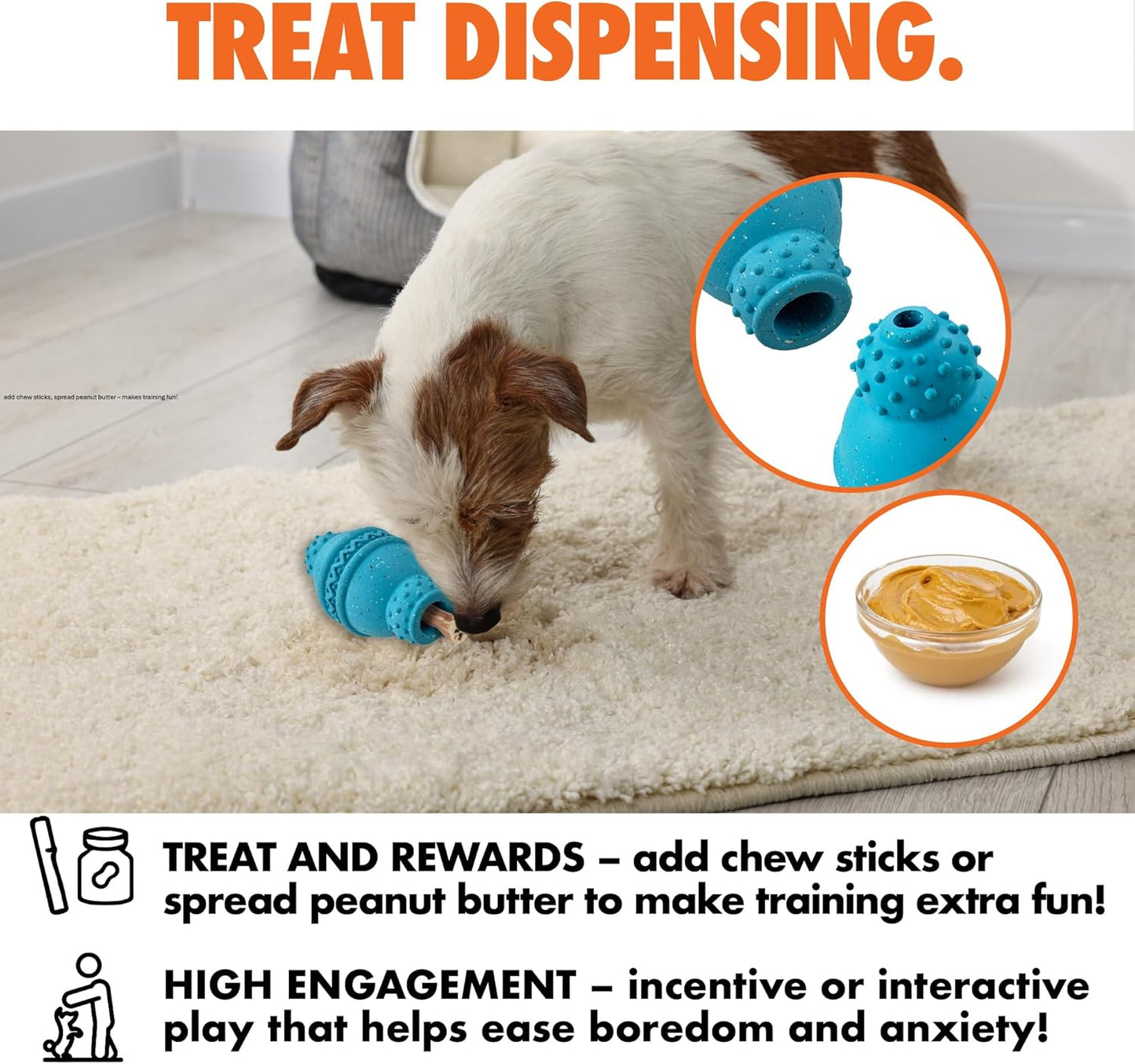Max Fusion with Nike Grind, Arlee Cannon Treat Dispensing Dog Toy, Durable Dog Treat Toy, M