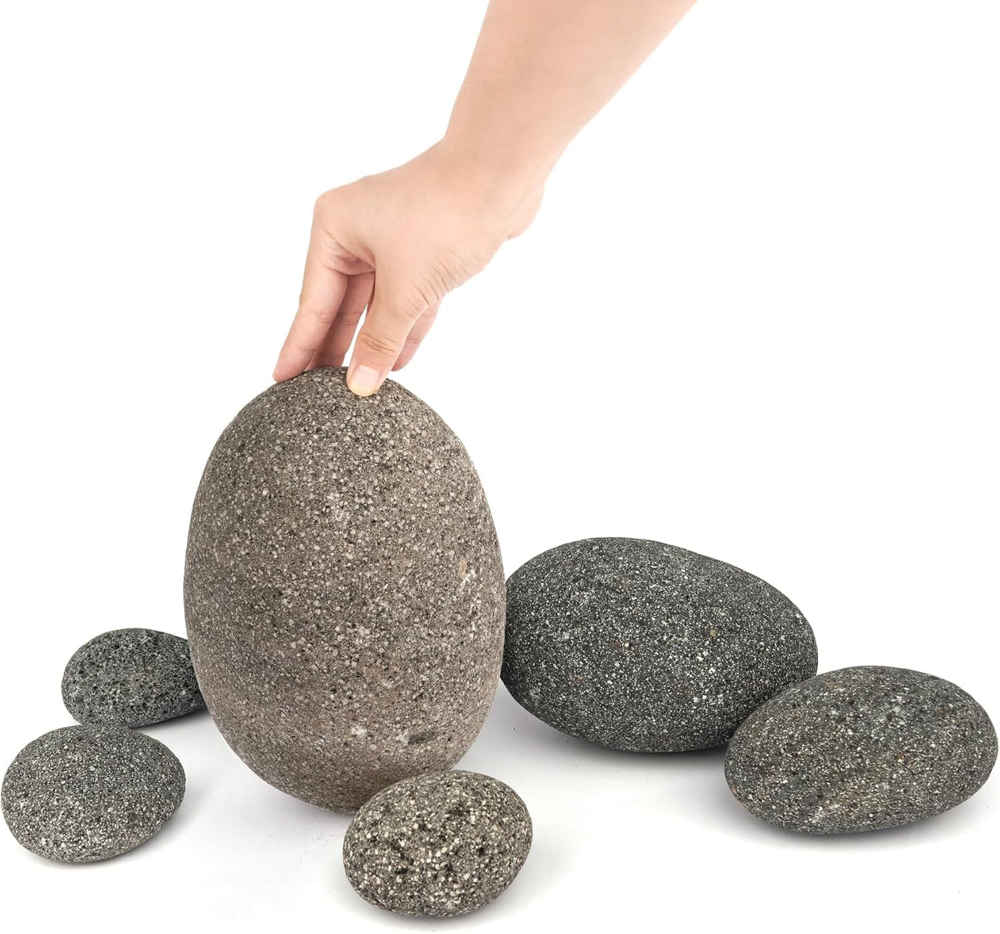 LANDEN Taiji Stone Natural Rocks(18lbs, 2~9 inches,6pcs) for Aquascape and Bonsai, Aquarium, Paludarium, Fish Tank Decoration Rocks, Landscaping Model Stone