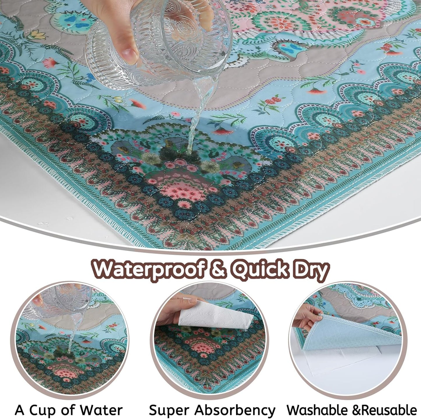 Washable Pee Pads for Dogs, 36"x41" 2 Pack Reusable Puppy Pads Pet Training Pads, Super Absorbent, 100% Waterproof Dog Pee Pads, Whelping, Housebreaking, Incontinence, for Playpen