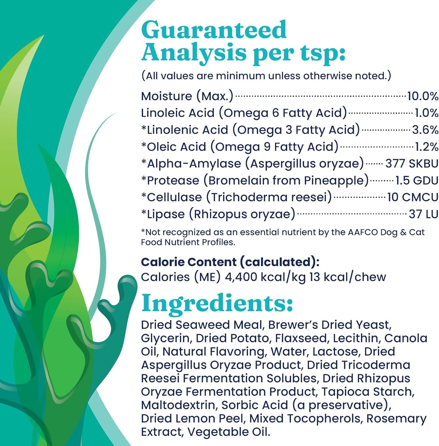 Solid Gold Cat & Dog Multivitamin Chews - Kelp, Omega 3 & Vitamins for Dental, Digestive, Immune, Skin & Coat Health - Multi Vitamin for Dogs & Cats - Sea Kelp Based Soft Chew for All Ages - 120ct