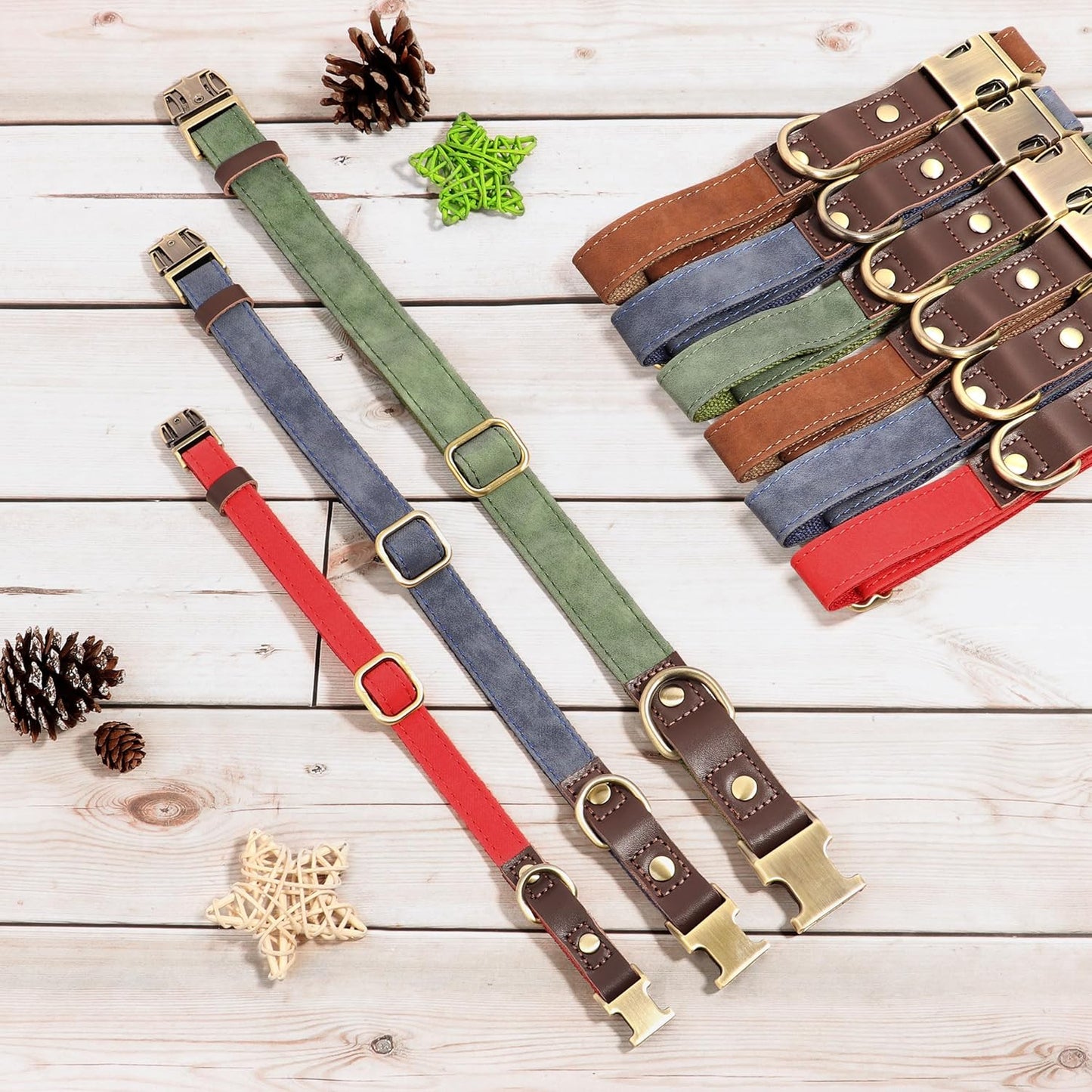 Didog Soft PU Leather Dog Collar for Large Dogs,Classic Adjustable Dog Collars with Quick Release Metal Buckle,Easy Clean and Comfortable with Nylon Lining,Pink,L Neck 15-23"