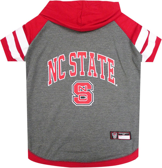 NCAA North Carolina State Wolfpack Hoodie for Dogs & Cats, Small Collegiate Licensed Dog Hoody Tee Shirt. Sports Hoody T-Shirt for Pets. College Sporty Dog Hoodie Shirt.