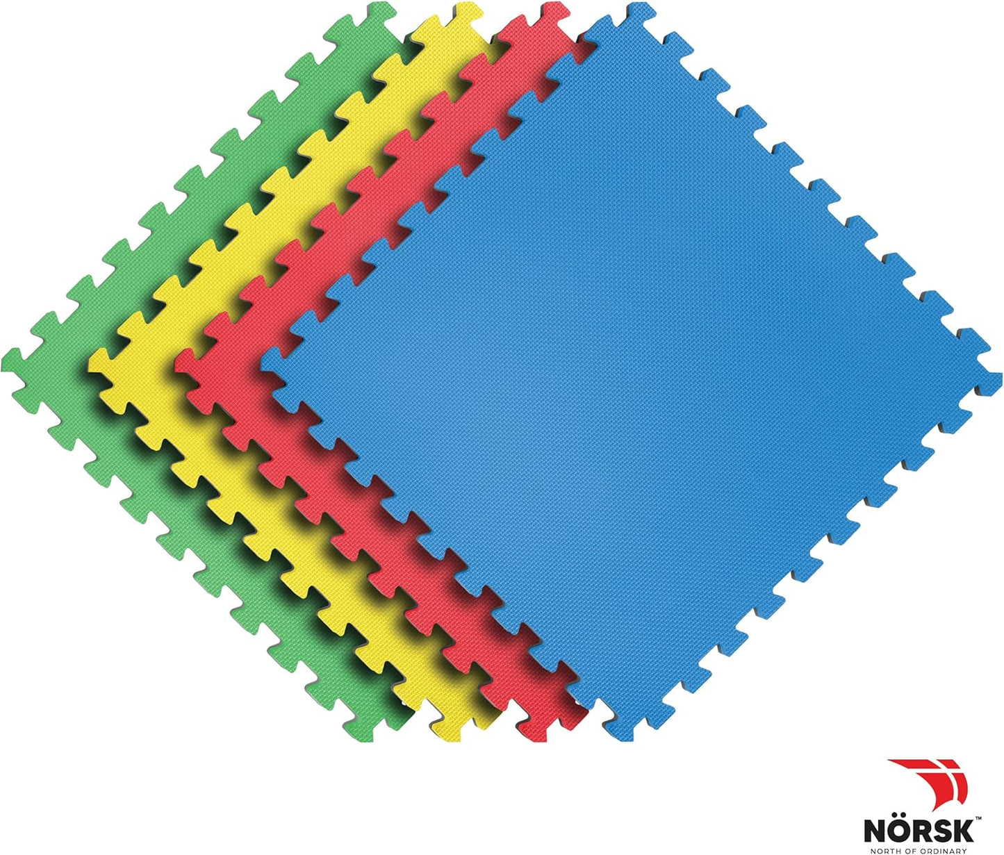 Norsk Reversible Kids Puzzle Play Mats 1/2" Thick EVA Interlocking Foam Tiles (Multicolor/Black 20 Tiles - 80 sq. Ft. 1/2" Thick)