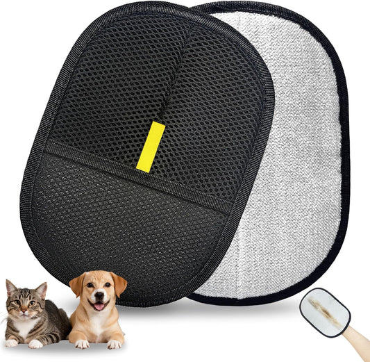 Pet Hair electrostatic Hair Removal Gloves, Suitable for Removing Dog Hair from Sofas, Curtains and Carpets.2pcs