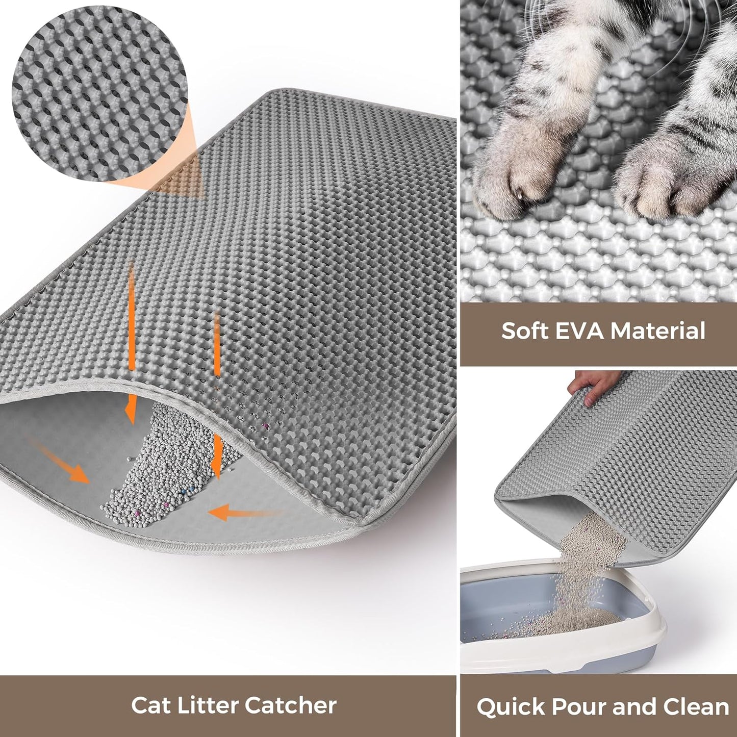 Cat Litter Box Enclosure with Litter Trapping Mat; Handwoven Plastic Rattan Cat House; No Installation Hidden Cat Washroom; Pet Crate for Balcony,Bedroom,Living Room